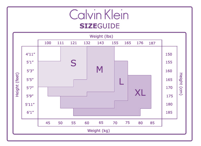 Calvin Klein Tights Size Chart